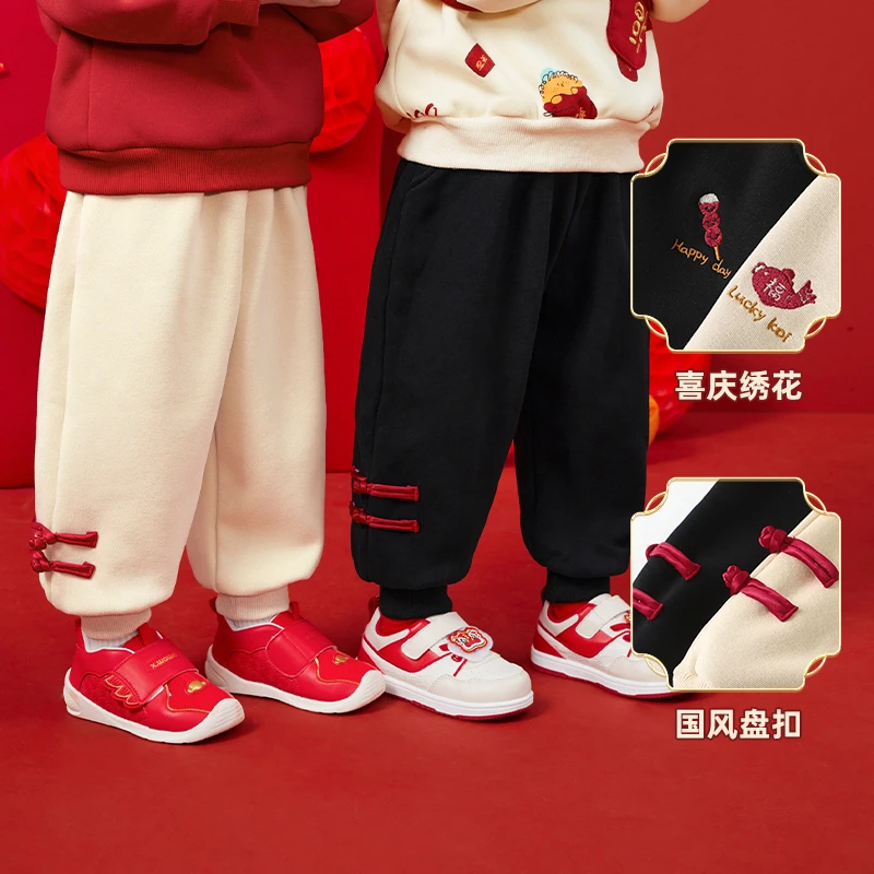 【现货】婴儿拜年服新年款加绒加厚长裤子冬装秋冬宝宝棉裤Y8866