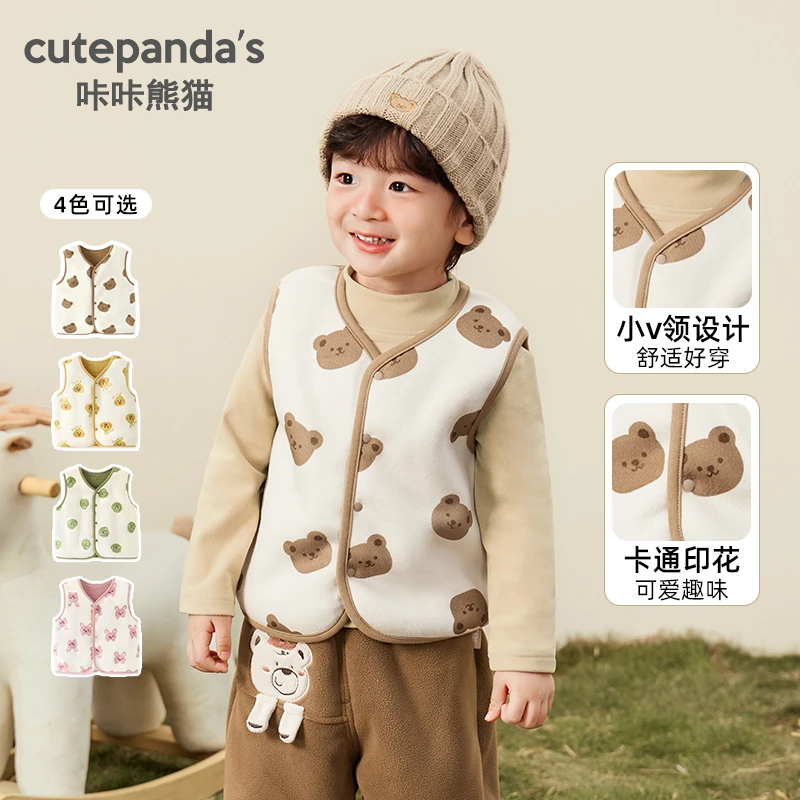 【现货】婴儿衣服双面穿毛毛马甲背心冬装秋冬宝宝小童儿童潮Y9011