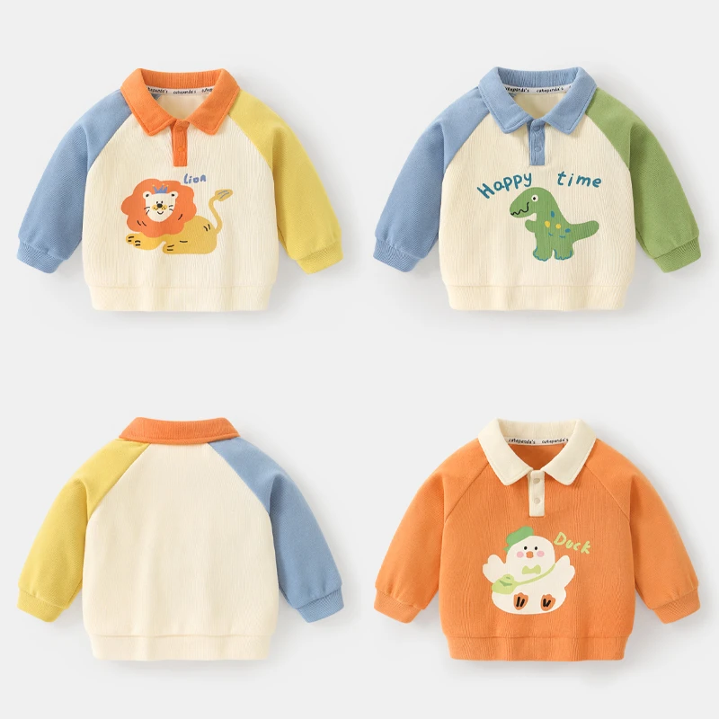 【现货】婴儿衣服休闲polo领卫衣春装春秋儿童宝宝小童上衣潮Y8851