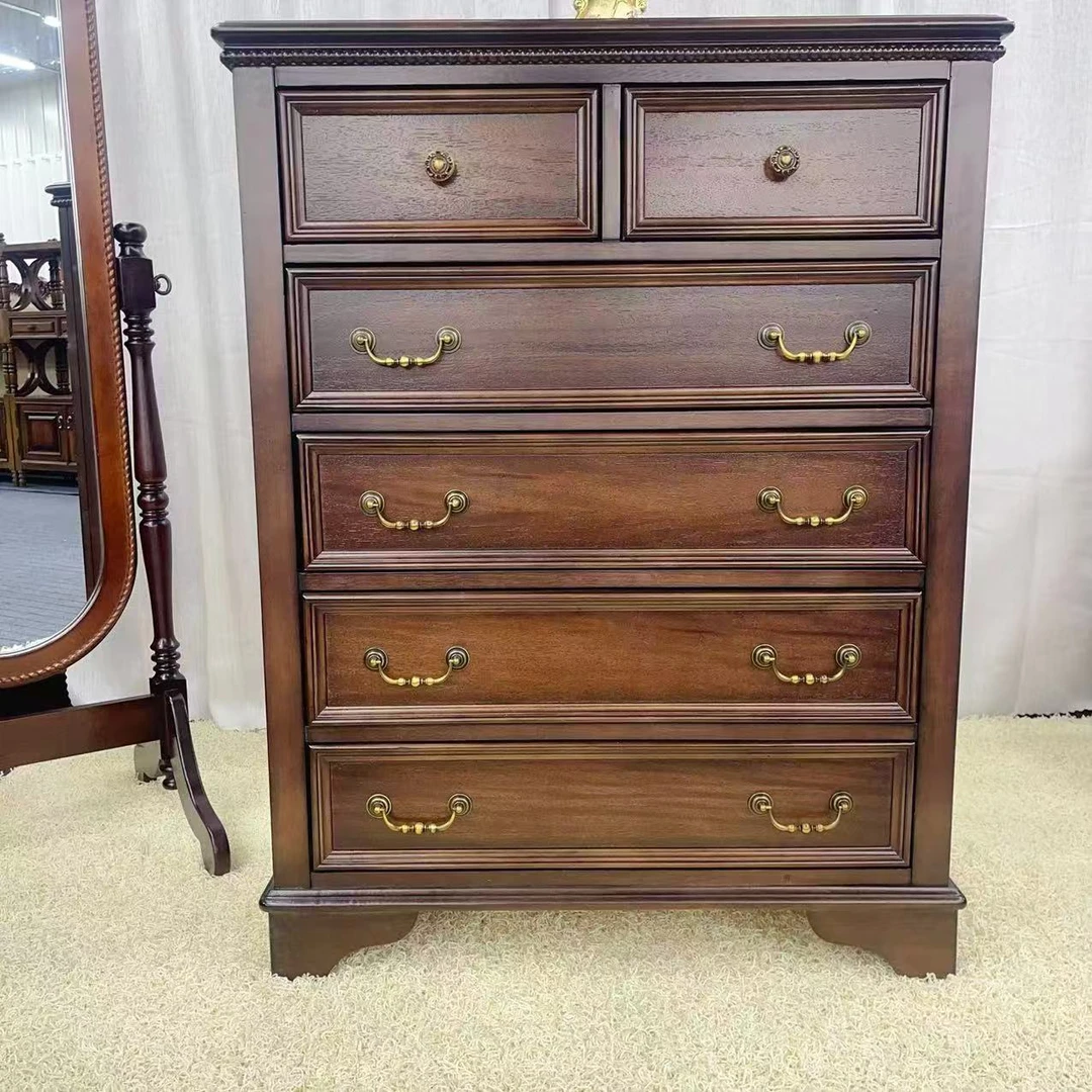 卡斯楠纯实木六斗柜，尺寸：850x430x1100