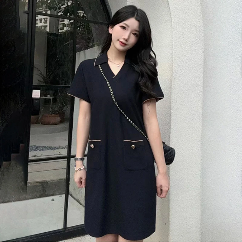 {专柜}商场同款2025春夏新款女装小香风Polo领葱纱连衣裙1500547
