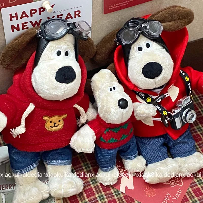 现货掌门狗摆件钥匙扣玩偶新年红毛衣娃娃包包飞行员挂件新年礼物