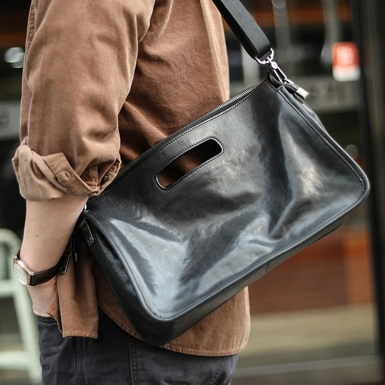 男士真皮斜挎包单肩包通勤包挎包大容量斜挎包男生背包通勤手提包