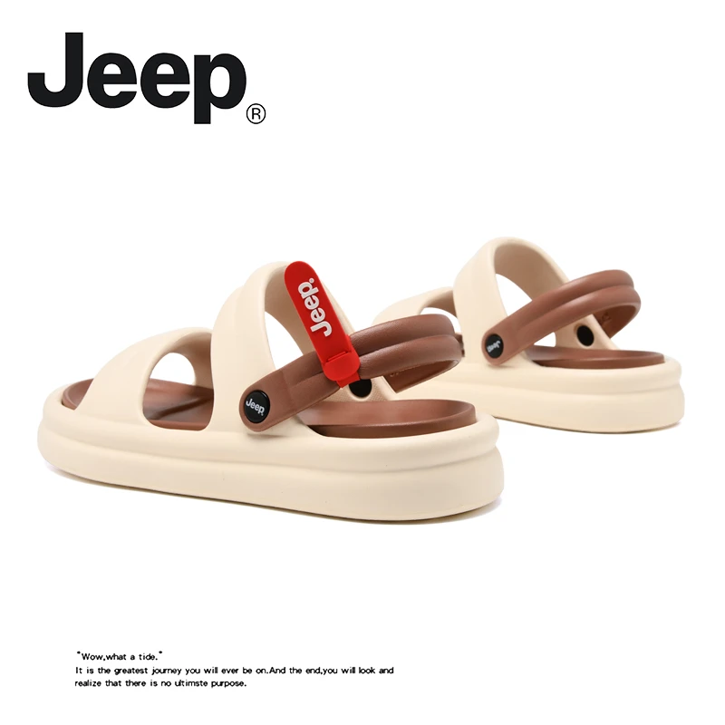 JEEP/吉普男士凉拖鞋夏季软底外穿厚底防滑网红时尚ins户外沙滩拖