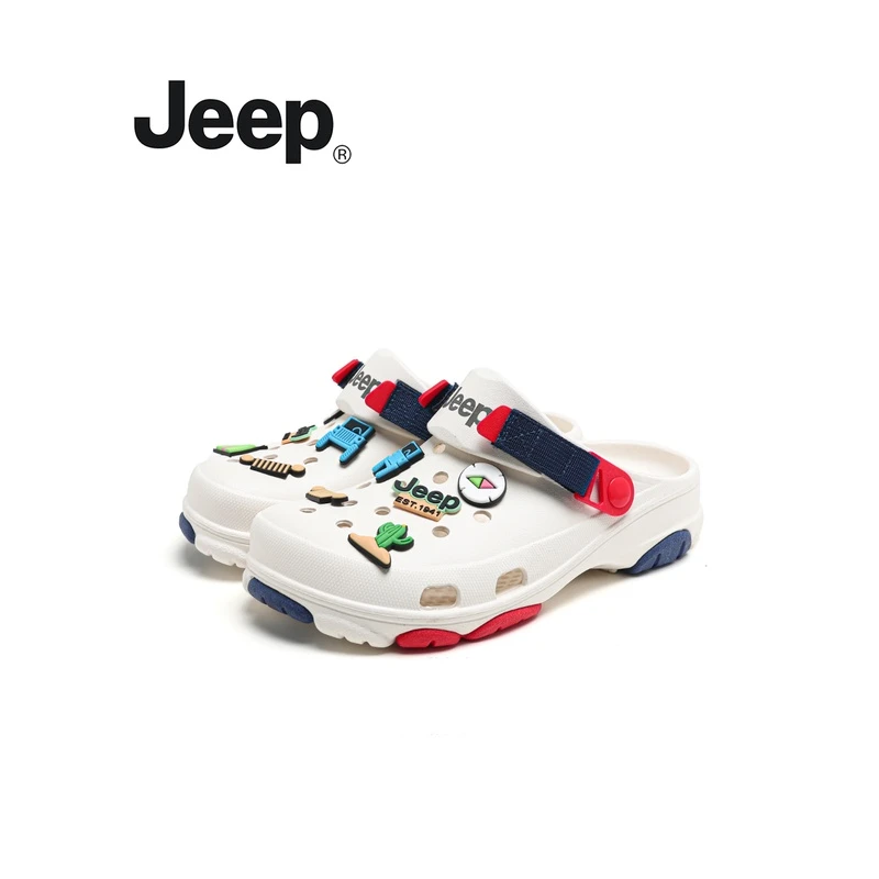 JEEP/吉普洞洞鞋男款外穿防滑两穿男女百搭凉拖鞋沙滩鞋凉鞋情侣