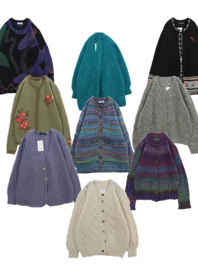 直播链接 古着vintage日式女毛衣开衫