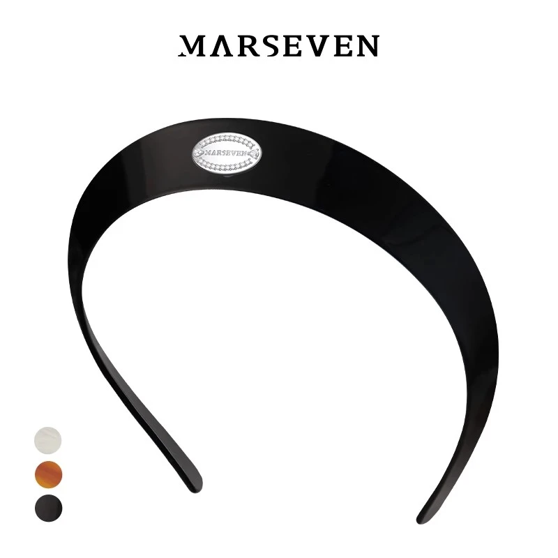 MARSEVEN经典金属牌宽发箍高级感气质百搭可调节头箍2024新品