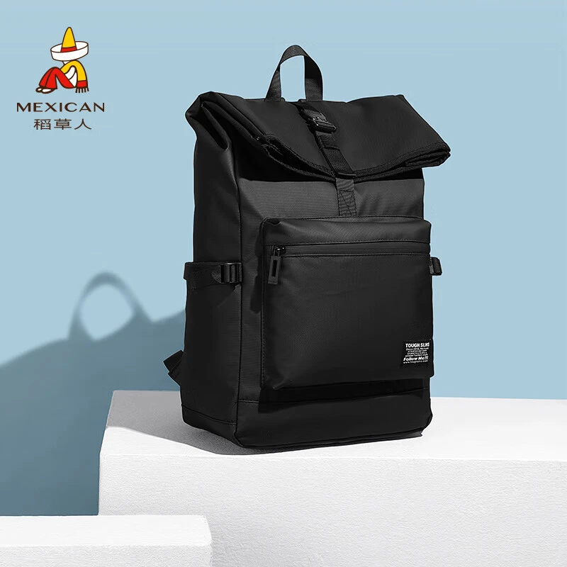 稻草人双肩包男休闲商务背包大容量时尚旅行包潮流书包出行笔记本