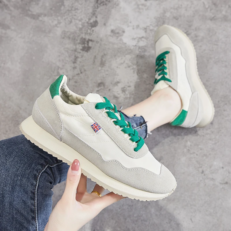 【厂家直销】walsh阿甘鞋女真皮运动休闲鞋透气ins百搭网红德训鞋