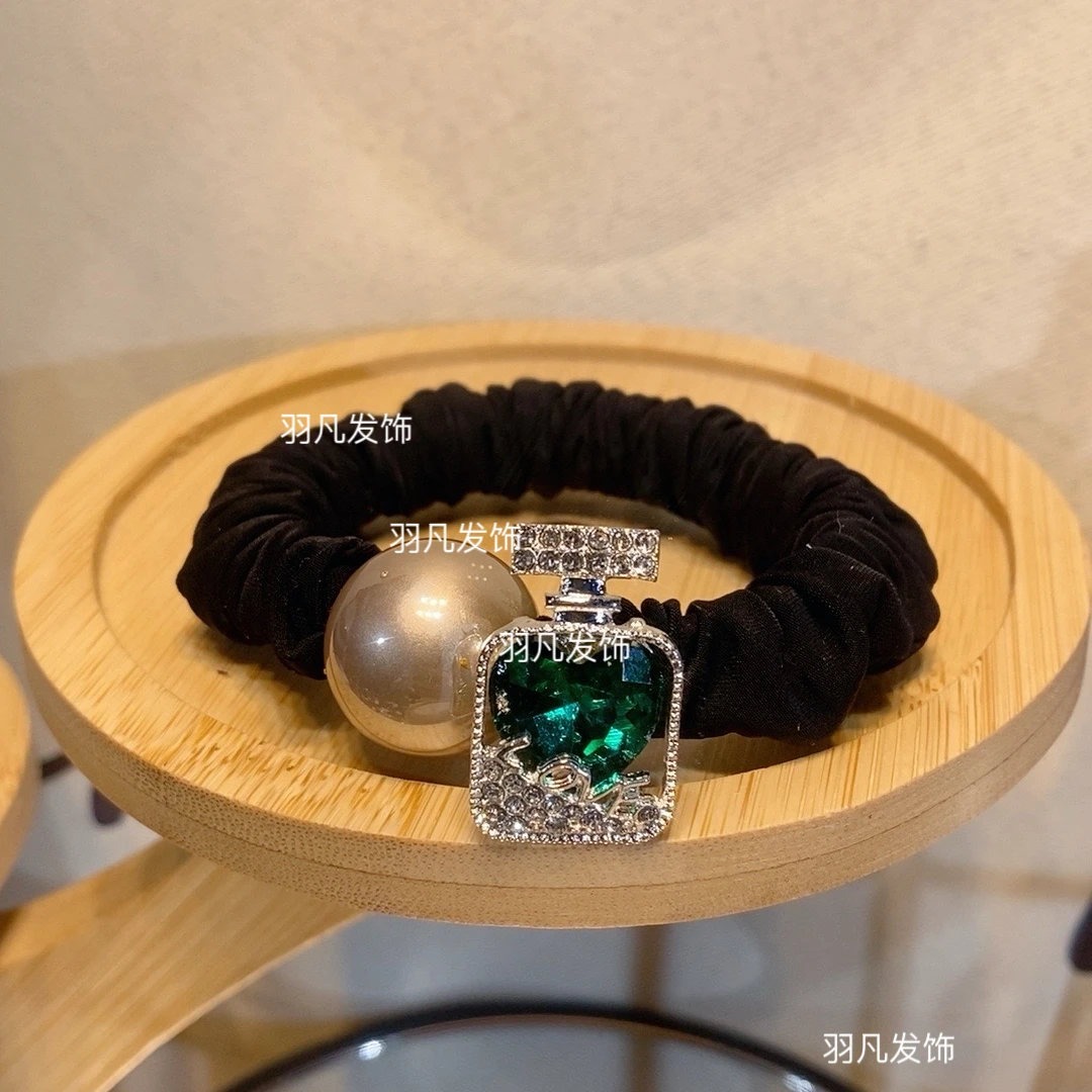 YF2279韩版发饰秋冬新款发绳轻奢气质时尚百搭重工弹力香水瓶头绳