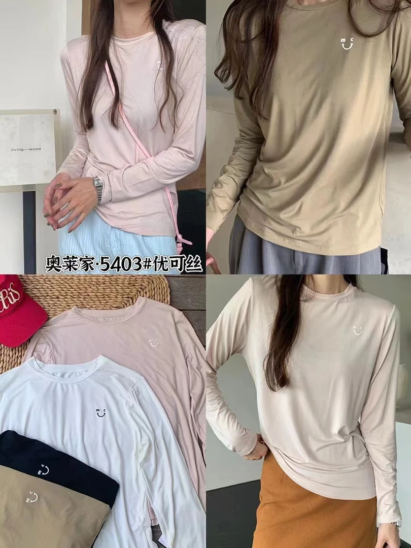 新款早秋圆领打底上衣5403