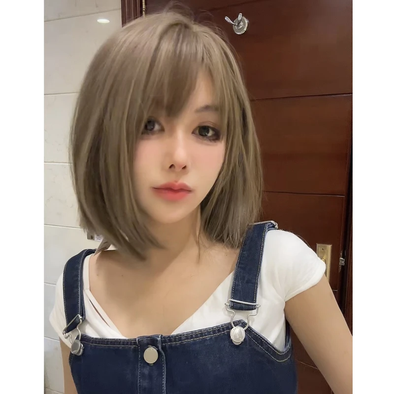 羊羊-【初恋】假发女短发圆脸少女初恋头中短发头套式