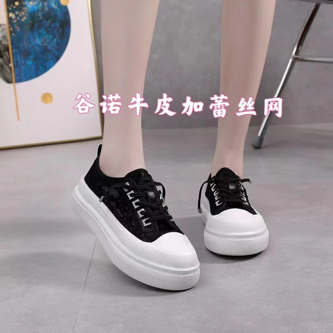 专柜正品367129网面夏季镂空蕾丝休闲鞋新款厚底增高鞋学生板鞋