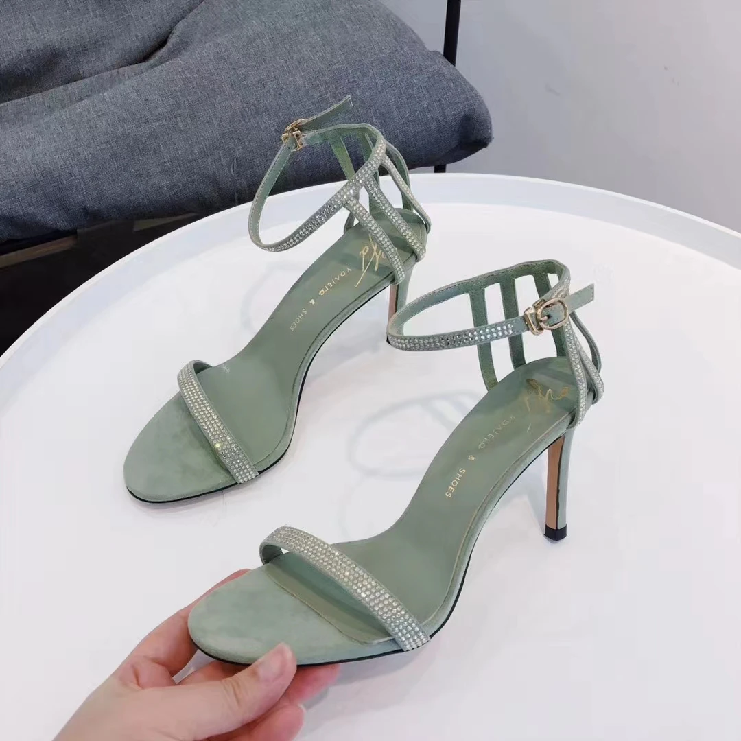 专柜正品17286夏季凉鞋细跟高跟一字带时尚韩版百搭凉鞋女鞋