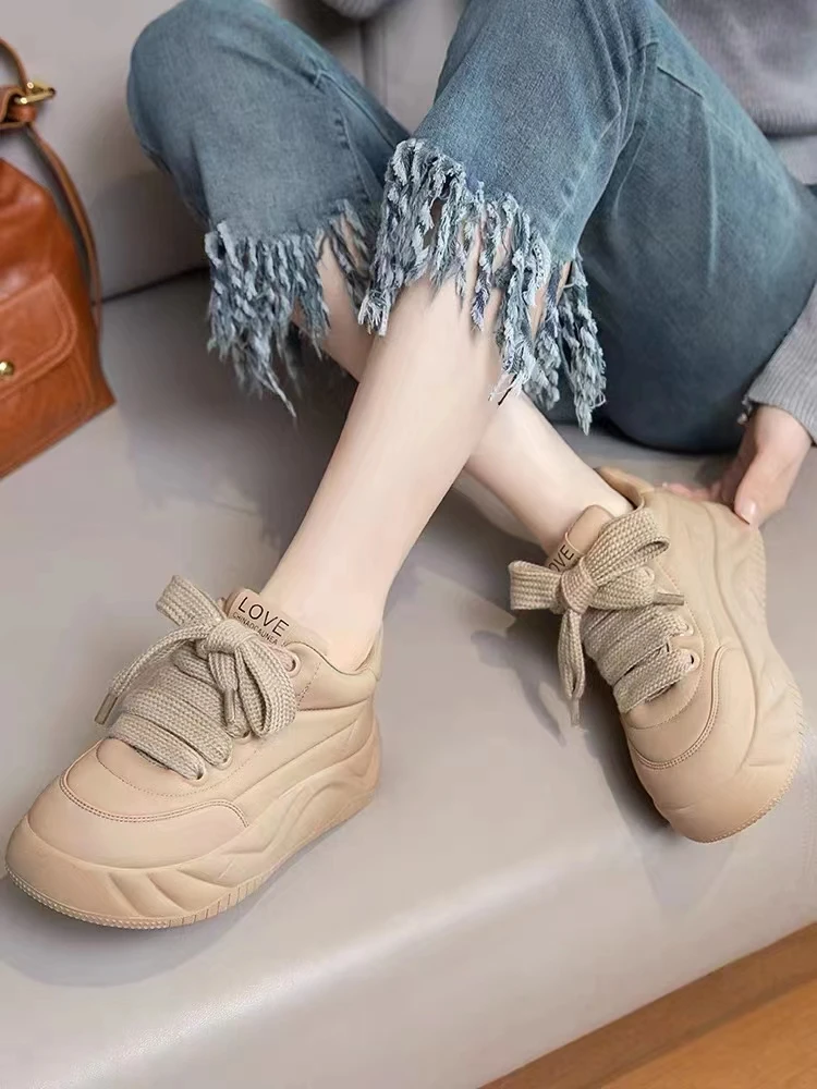 专柜正品62103冬季新款5厘米防滑耐磨厚底加绒保暖潮流韩版面包鞋