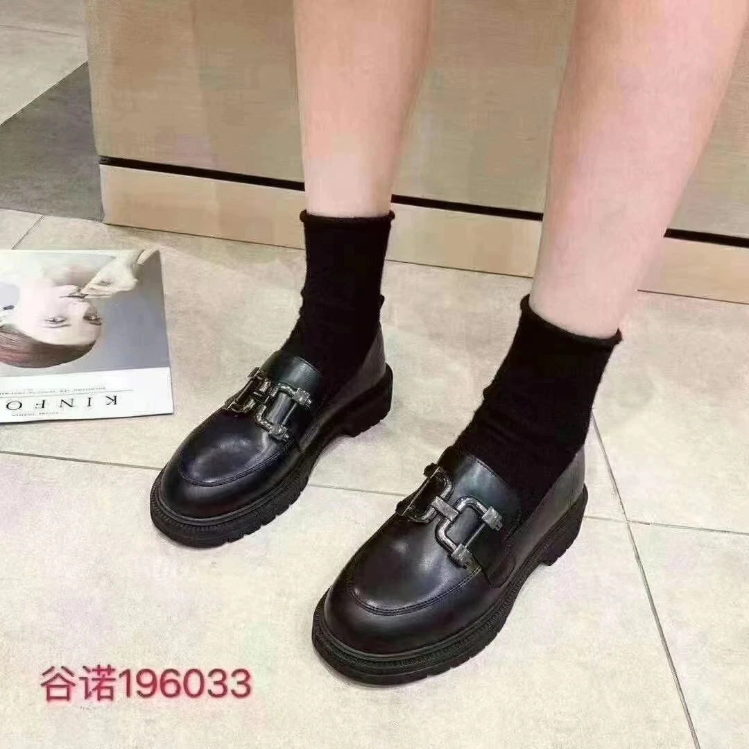 朱朱姐2023新款196033时尚百搭小皮鞋女英伦风春季乐福鞋厚底单鞋