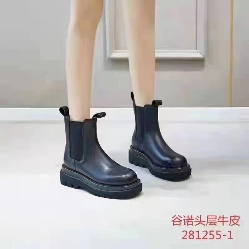 朱朱家2023秋冬新款281255头层牛皮内里加绒时尚秀气高品质烟筒靴