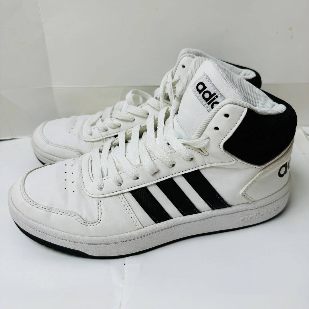 40码/adidas 中帮 白黑 板鞋