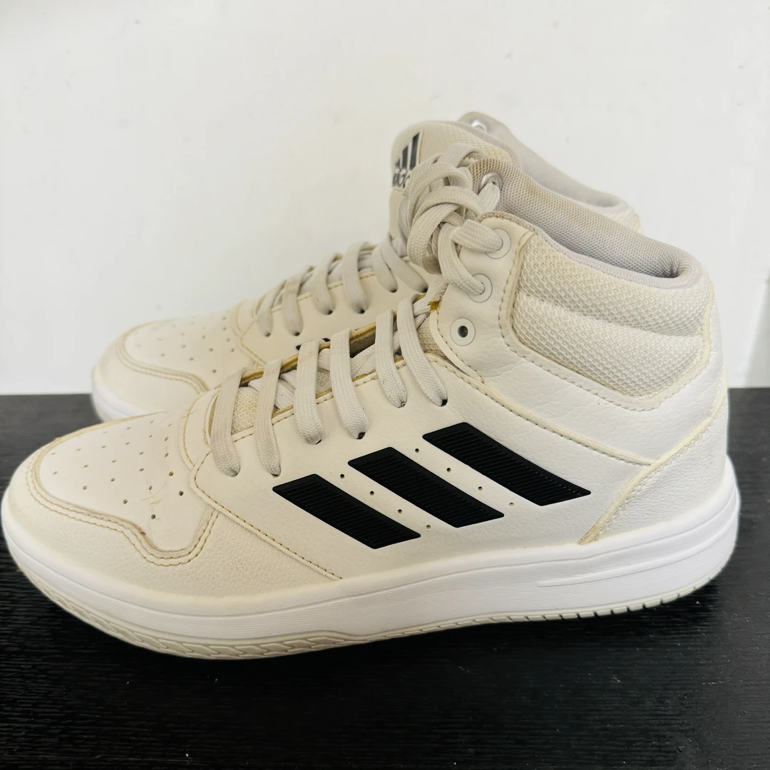 40码/adidas 中帮 白色 复古篮球鞋