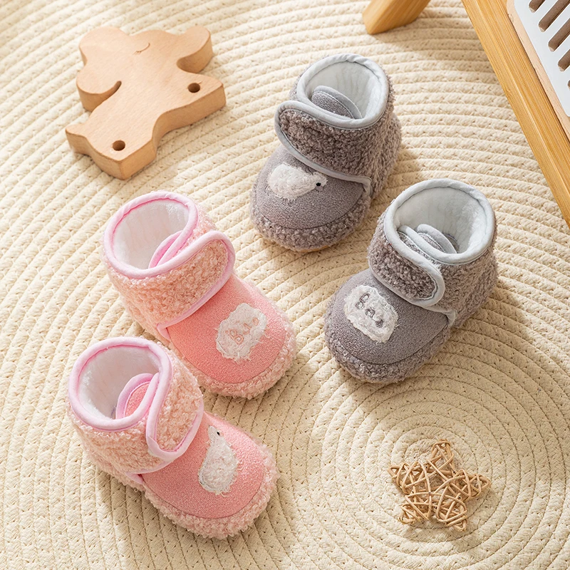 冬季婴儿加绒棉鞋软底学步男女宝宝防滑3-9-12个月加厚保暖鞋