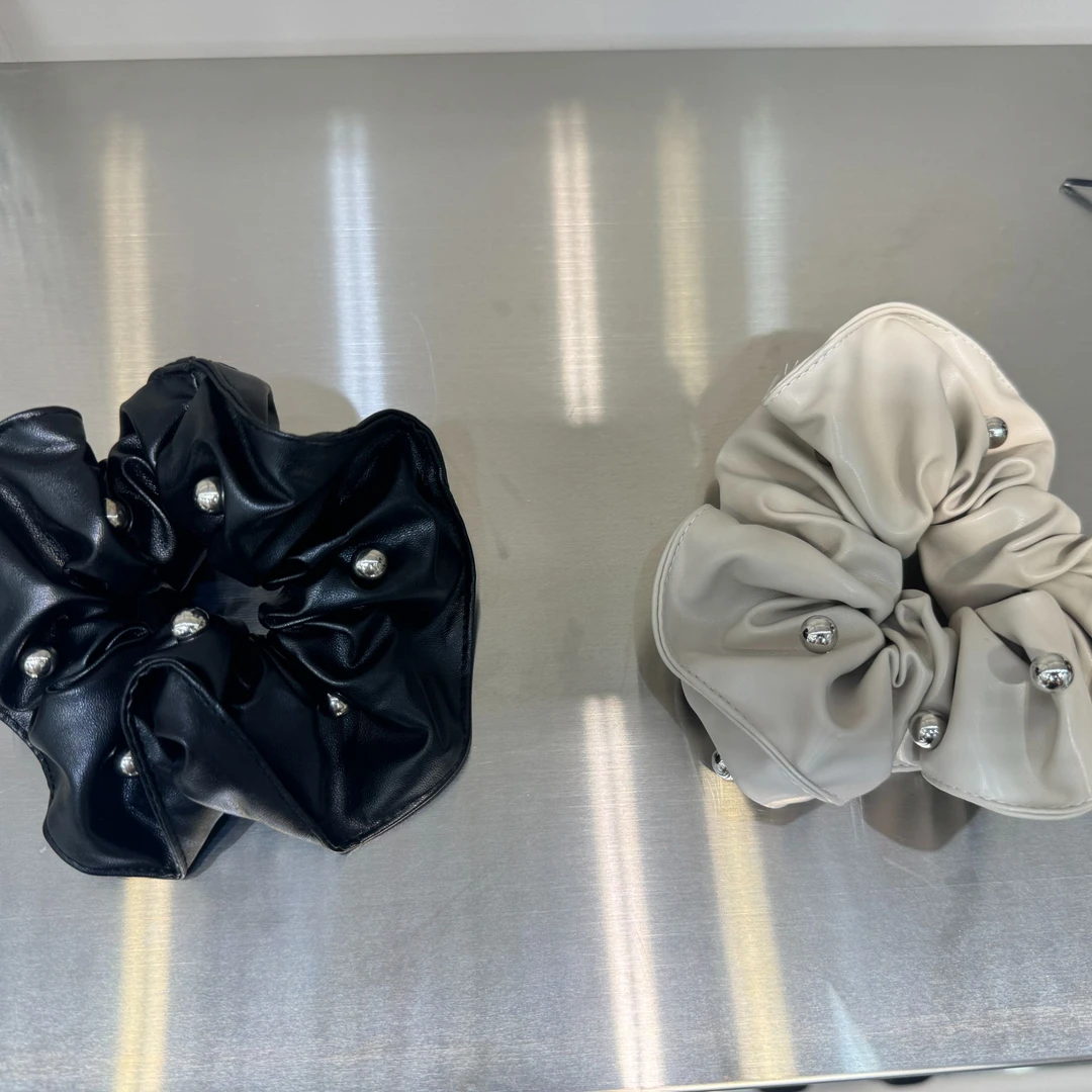 2024秋冬皮质发圈轻奢百搭简约