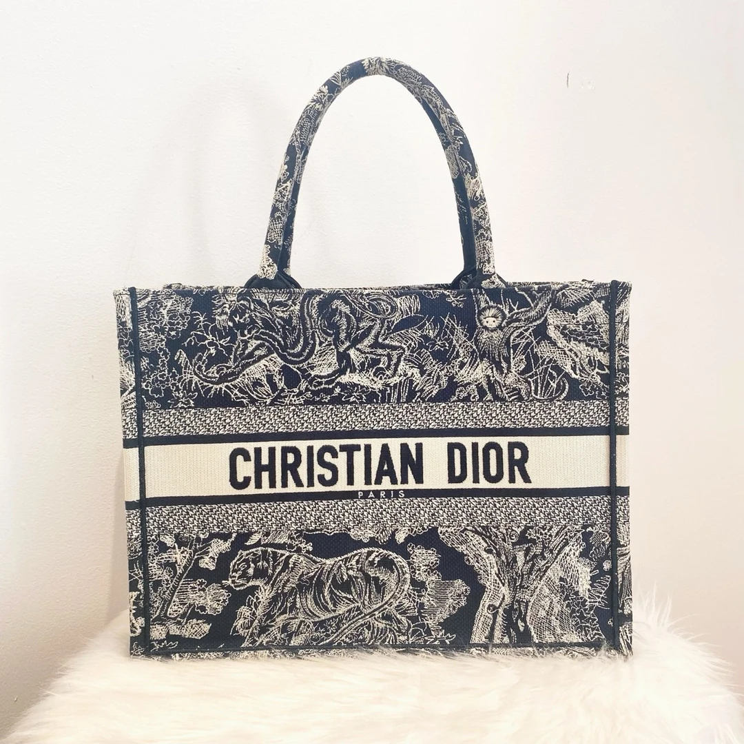 99新 DIOR/迪奥 Dior迪奥 蓝色动物园tote 中号
