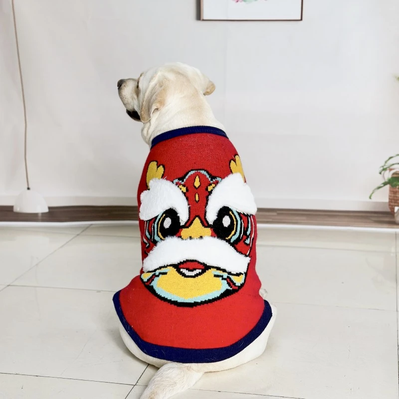 大型犬宠物新年毛衣喜庆保暖衣服拉布拉多金毛柯基柴犬田园犬法斗