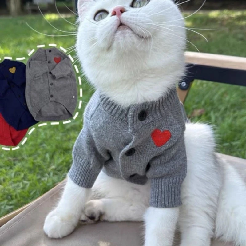 秋冬宠物针织毛衣开衫中小型狗狗猫咪雪耐瑞比熊法斗马尔济斯衣服