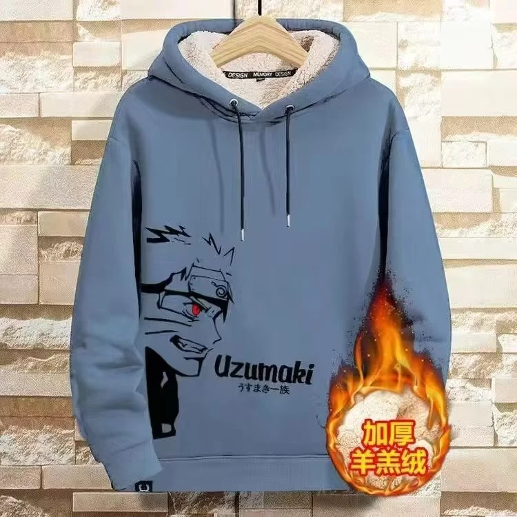 卫衣男加厚加绒连帽大童男孩青少年秋冬款超厚红色冬季外套保暖潮