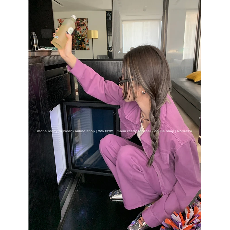 【Mona张绮贤】MONA复古显瘦牛仔外套 裤子套装女 OA236096