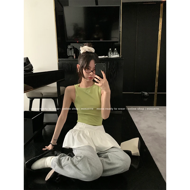 【MONA折扣款】 辣妹 无袖露腰连体背心女 OU348979