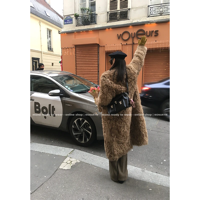 【Mona张绮贤 】MONA 小胎羊毛皮草大衣 O124I13000