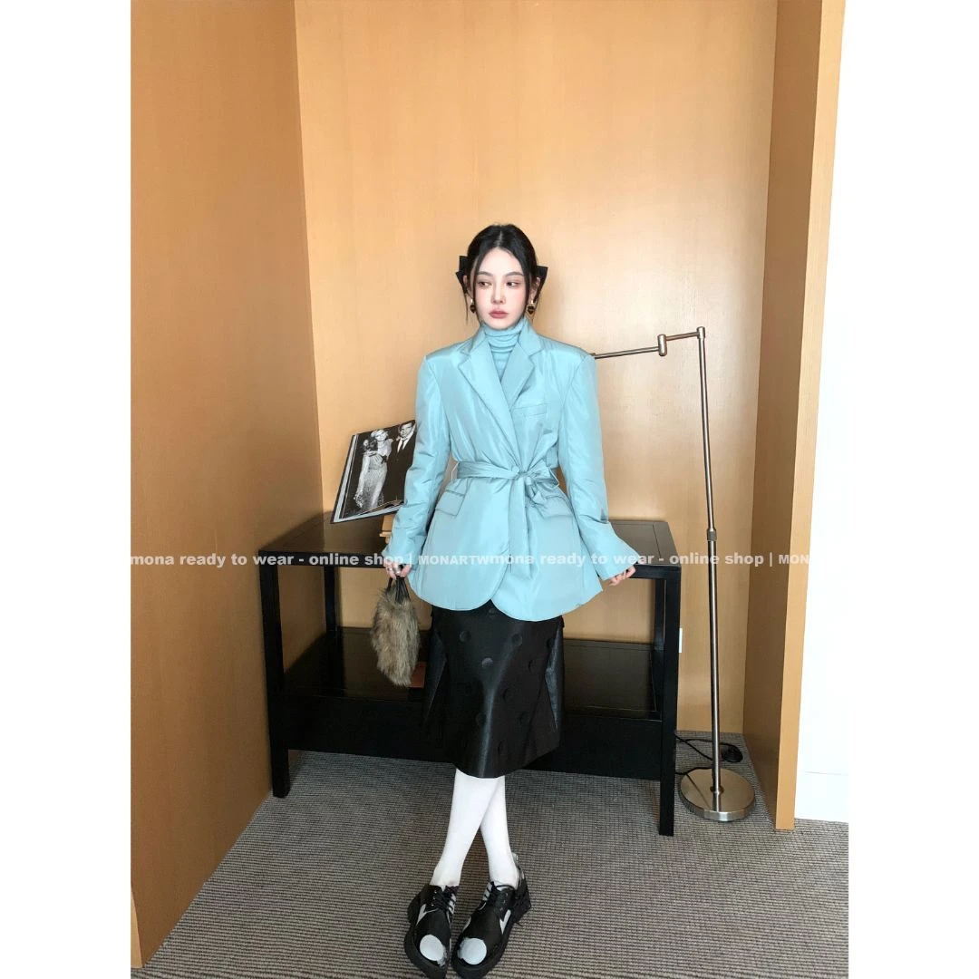 【Mona张绮贤 】MONA绒感内衬 休闲羽绒西装 OR146308