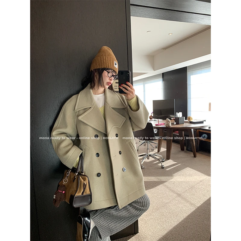 【Mona张绮贤】MONA单面呢外套女 夹羽绒秋冬 O123T06696