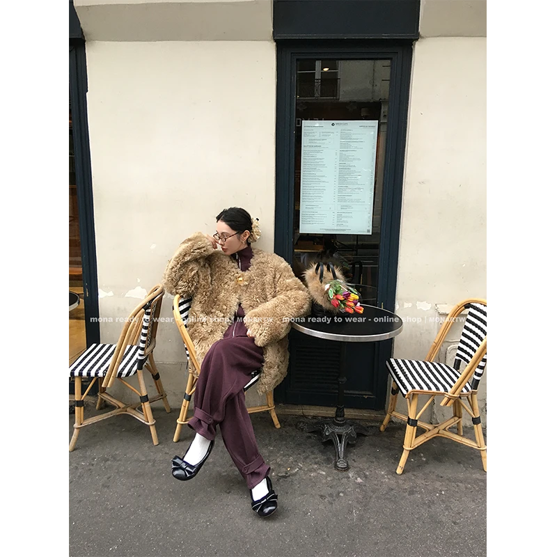 【Mona张绮贤】MONA100羊毛革阿尔贝洛皮毛一体 O124I18585