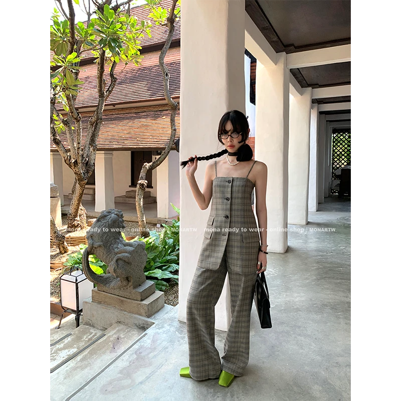 【MONA折扣款 】MONA 抹胸西装 中高腰裤子套装女 OA345767