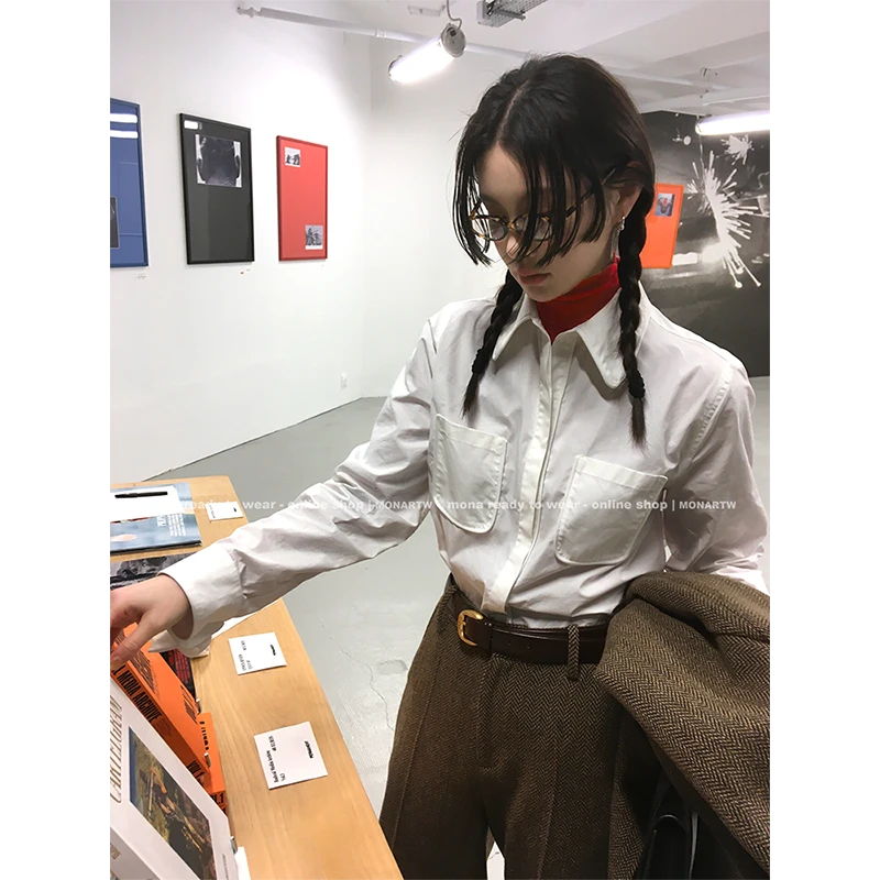 【Mona张绮贤 】MONA100棉轻甜减龄设计感衬衫O124C18866