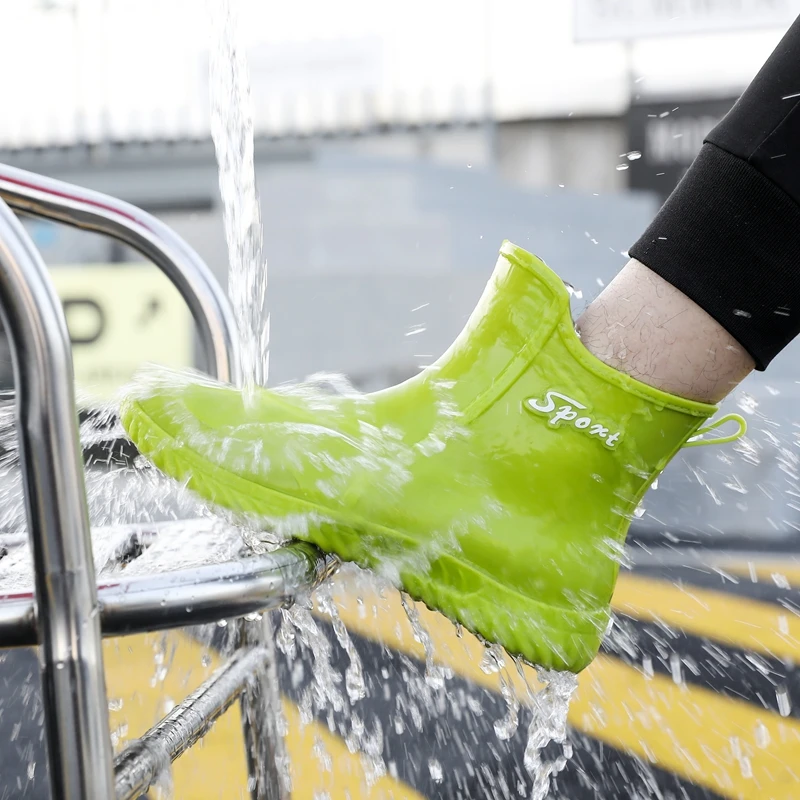 雨鞋男款时尚短筒水鞋防水防滑水靴潮流轻便加绒工作胶鞋钓鱼野钓