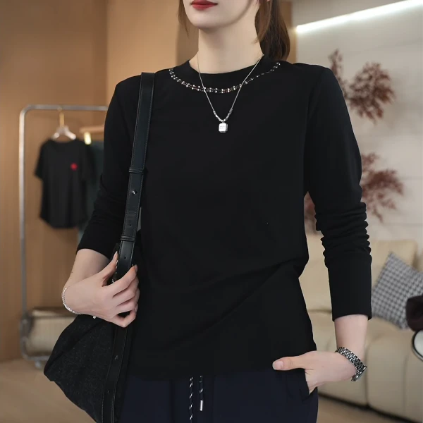 「现货24小时发」秋装新款  拼接减龄遮肉 修身显瘦  打底衫 973#