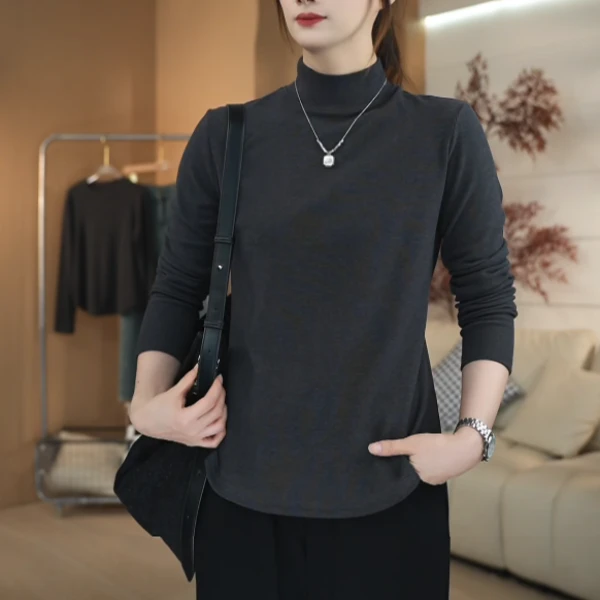【中领】[暖肤绒] 秋冬新款 显瘦百搭  长袖打底衫  985#1215