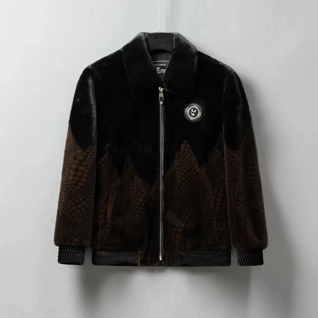 【致尊严选】海宁时尚休闲潮流秋冬保暖男士撞色设计感男装外套9908