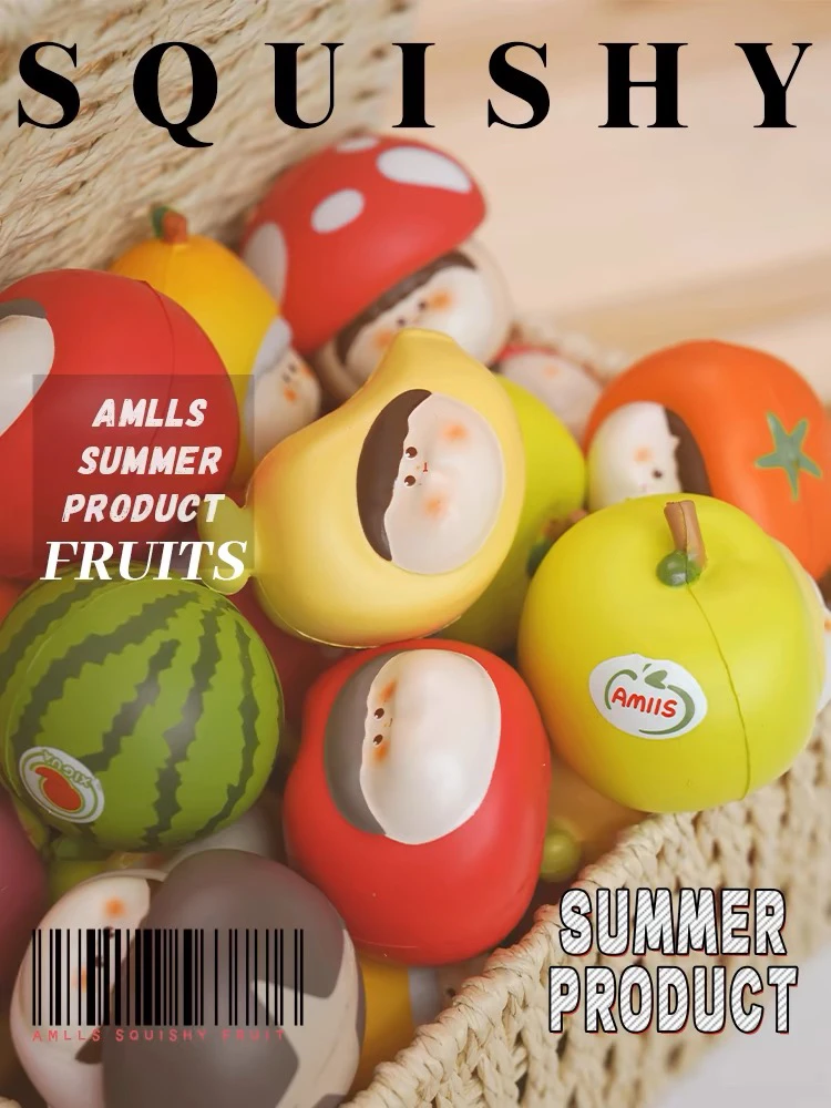（拆盒）阿玛莉莉丝农场捏捏乐盲盒慢回弹可爱水果头解压玩具