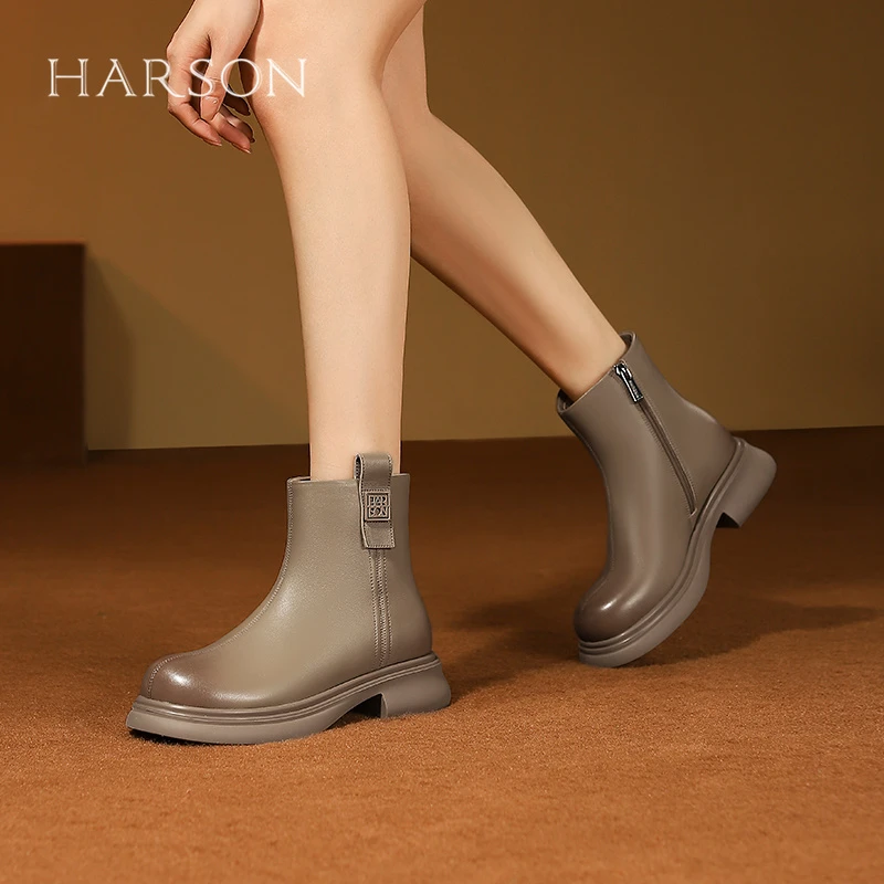 HARSON哈森24冬季新品时尚通勤简约切尔西靴HA240606