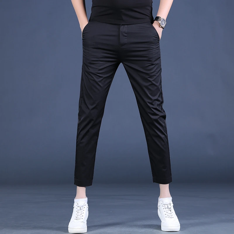 九分休闲裤男修身春夏百搭小脚韩版9分西装裤弹力男士2025薄裤子