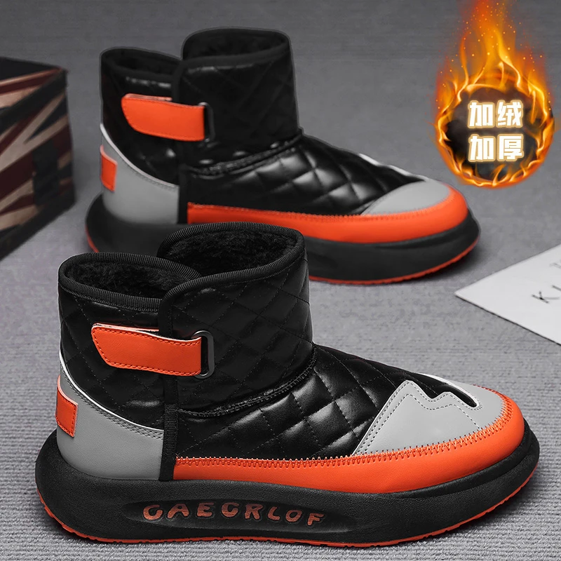 新款男鞋冬季加绒保暖东北大棉鞋子男潮流百搭户外休闲雪地靴男生