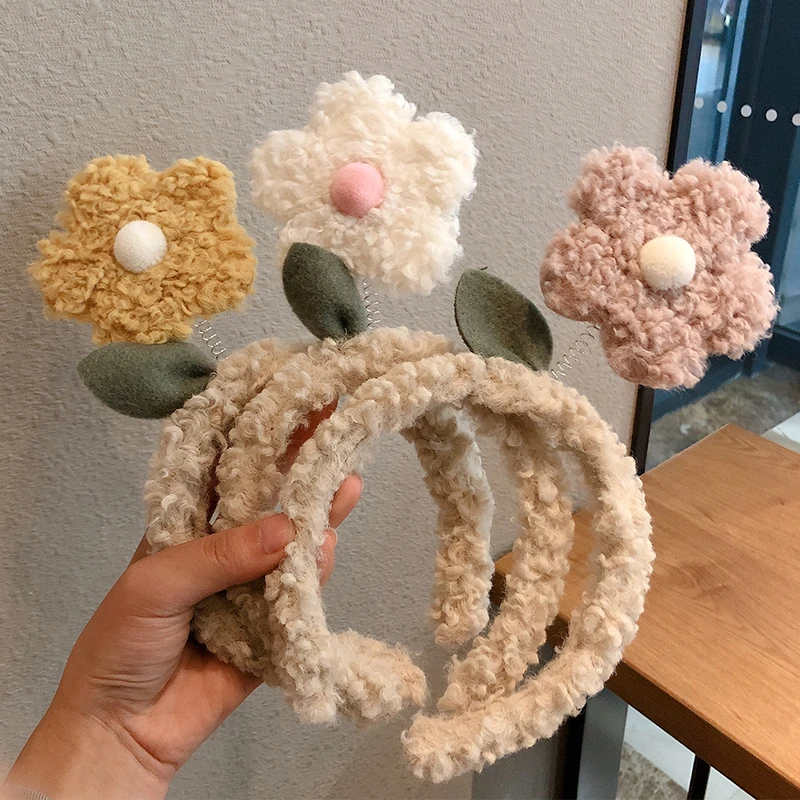 洗脸发箍女韩国网红毛毛创意花朵头箍压发防滑发卡百搭外出头饰潮