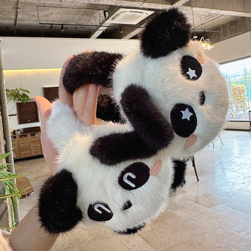 新款熊猫毛绒耳罩冬女骑车防寒冬季耳套冬天保暖耳包护耳朵耳捂子