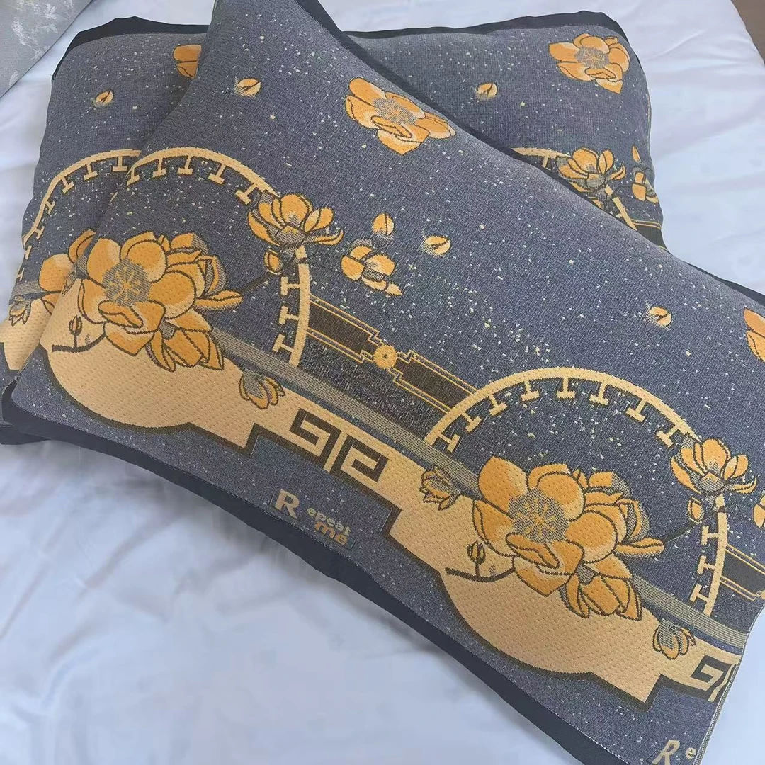 【枕巾-轻奢牡丹】52*78cm高密纱布枕巾柔软高档透气