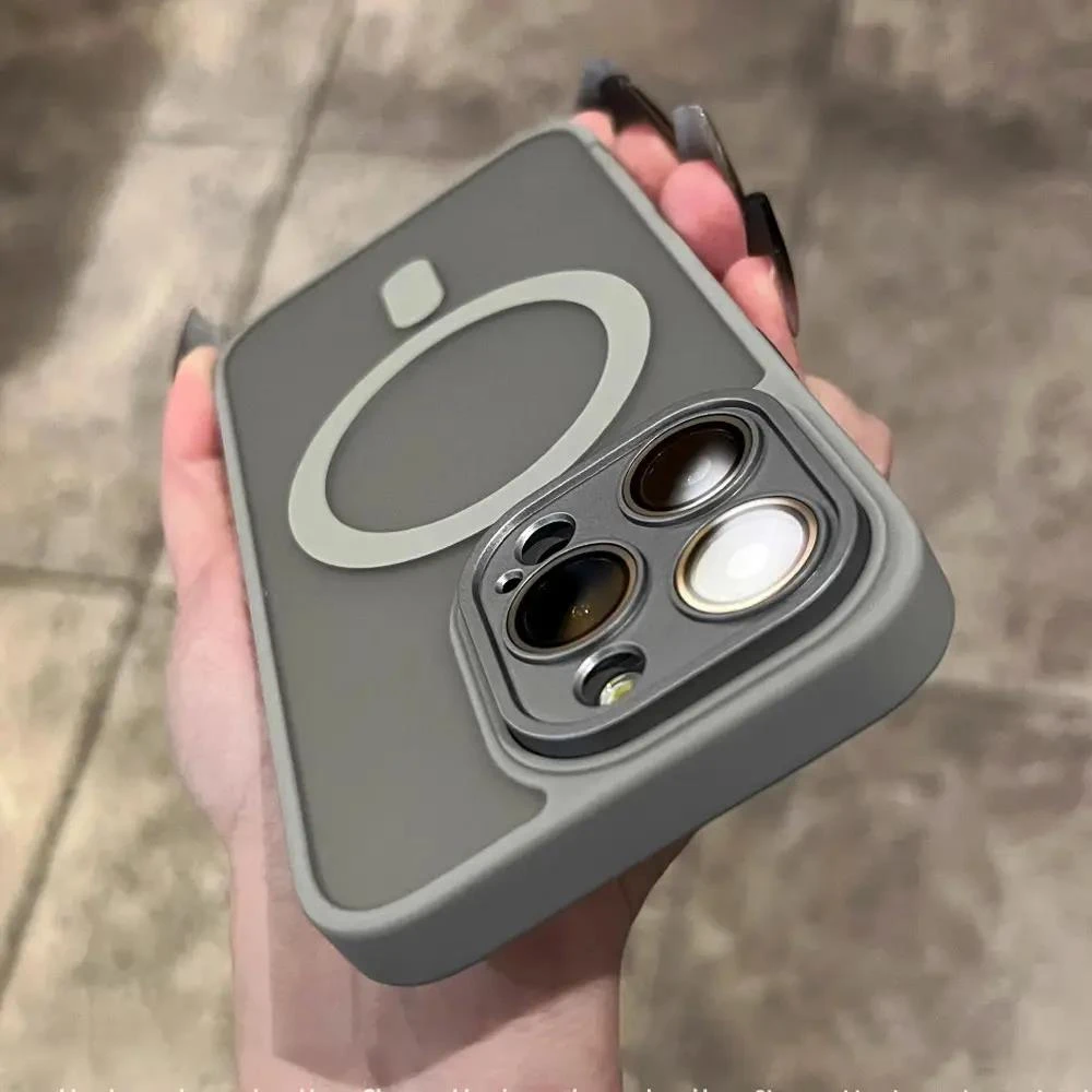秋冬肤感壳苹果15promax手机壳iPhone13Pro磁吸磨砂14Pro带镜头膜