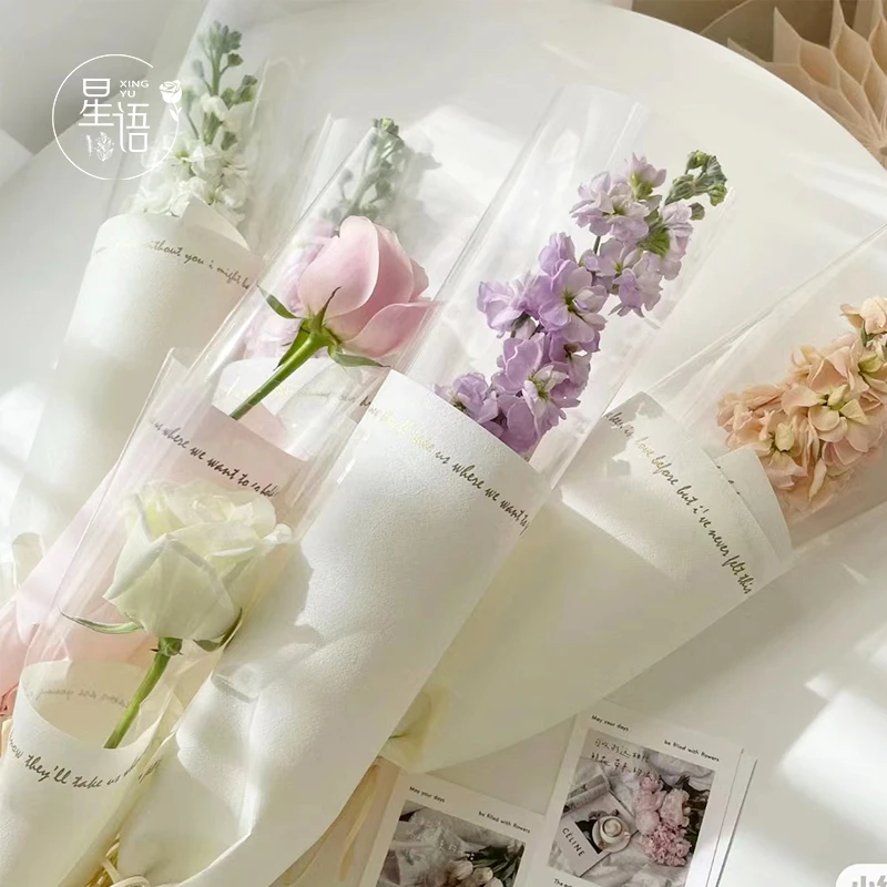 鲜花单支袋 花束单支袋包装袋 鲜花花束包装纸花艺包装材料diy